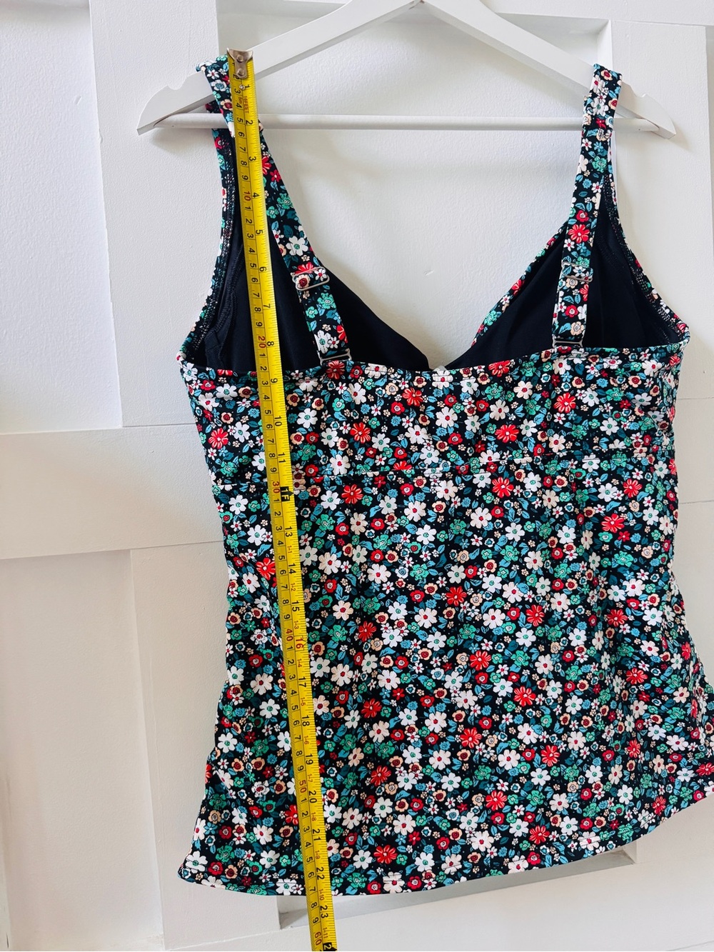 Lands' End Black Floral Tankini Swimwear Top - 14D - Picture 9 of 10